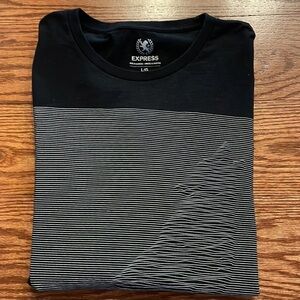 Express MENS WOLF 3D print tee shirt short sleeve blank white geometric size L